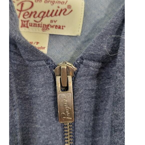 Penguin by Munsungwear Hoodie Mens Small Blue Zip-Up Casual Classic Warm Hoodie - Picture 4 of 7